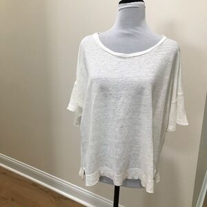 Madewell Pullover Linen Top, White, Size L